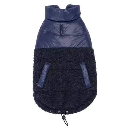 Plava zimska sherpa jakna za pse, mekana i topla za hladne dane