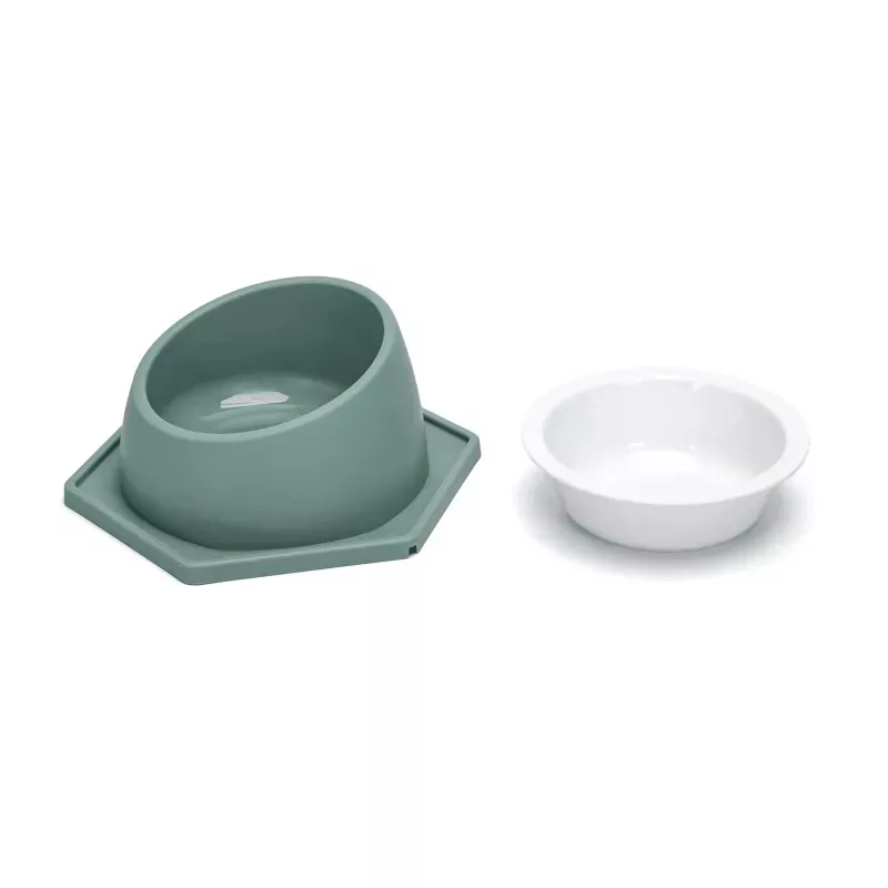 Povišena činija za mačke, bočni prikaz ergonomske konstrukcije