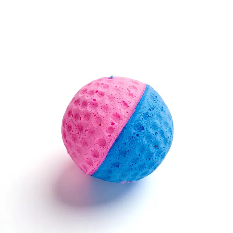 Sunđerasta loptica za mačke narandžasto-roze kombinacija, zabavna igračka