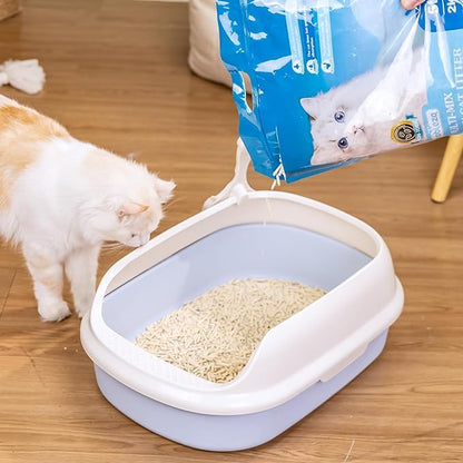 Otvoreni toalet za mačke sa visokim ivicama 45×35×15 cm, siva boja