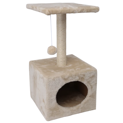 Grebalica za mačke sa platformom igračkom i kućicom