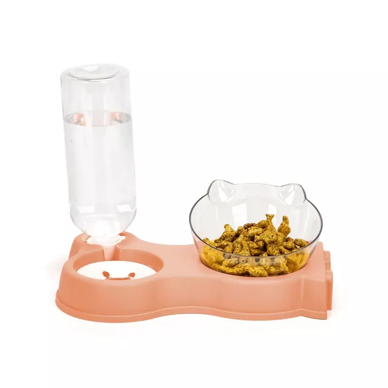 Automatski set za hranjenje mačaka sa gravitacionom bocicom za vodu i činijom