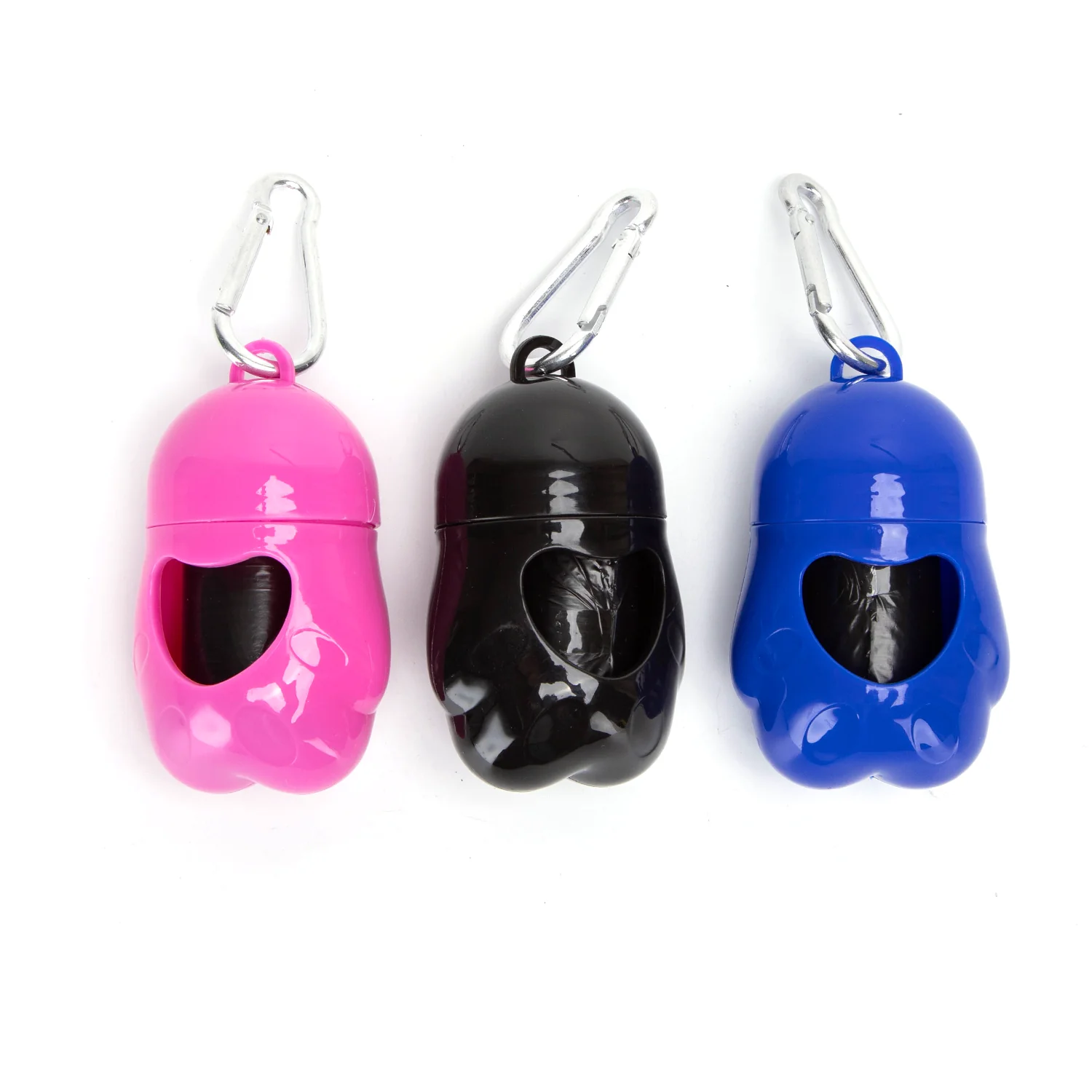 Plavi dispanzer za kese u obliku šapice, lako se kači na povodac