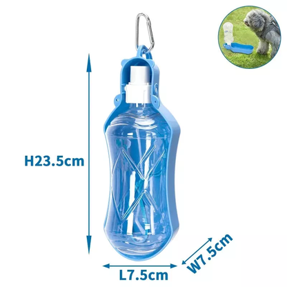 Putna flašica za vodu za pse 518ml sa integrisanom posudom, plava boja