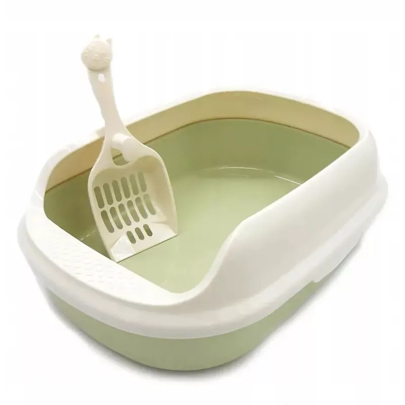 Otvoreni toalet za mačke sa visokim ivicama i lopaticom, veličina L